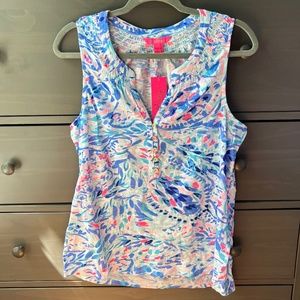Lilly Pulitzer Short Sleeve Tank, Size Large